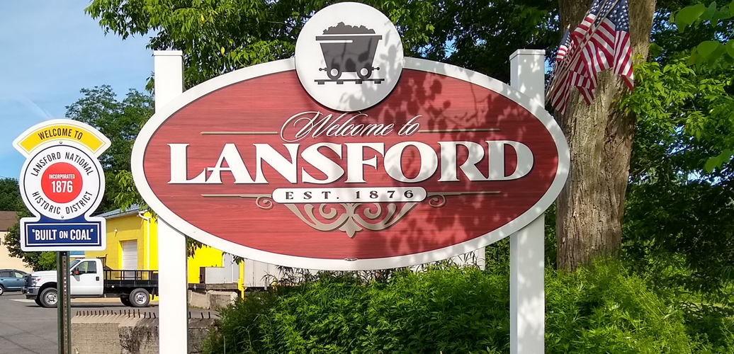 lansford2 Welcome to Lansford, PA sign.