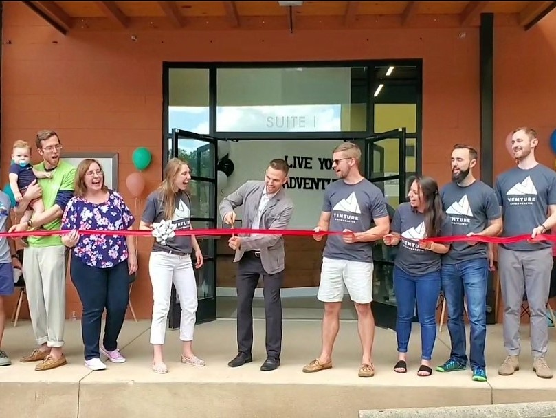 Venture ribbon 2 Venture Chiropractic ribbon cutting