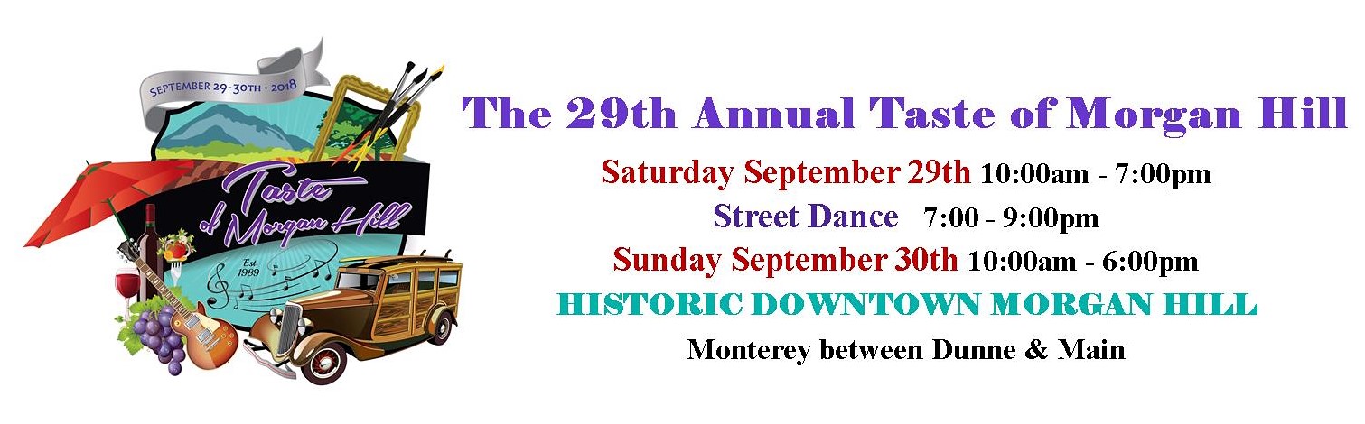 Taste of MH 29th long info & logo Morgan Hill Chamber of Commerce Taste of Morgan Hill Logo