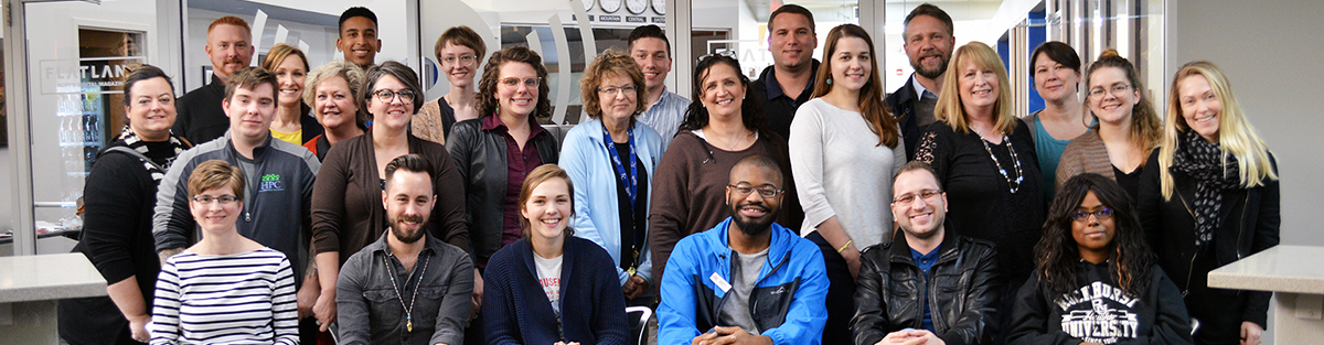 Support Our Work page banner Graduates of Nonprofit Connect's Volunteer Management Institute sit for their graduation picture.