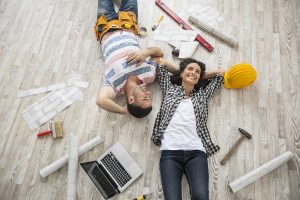 Young couple house flipping