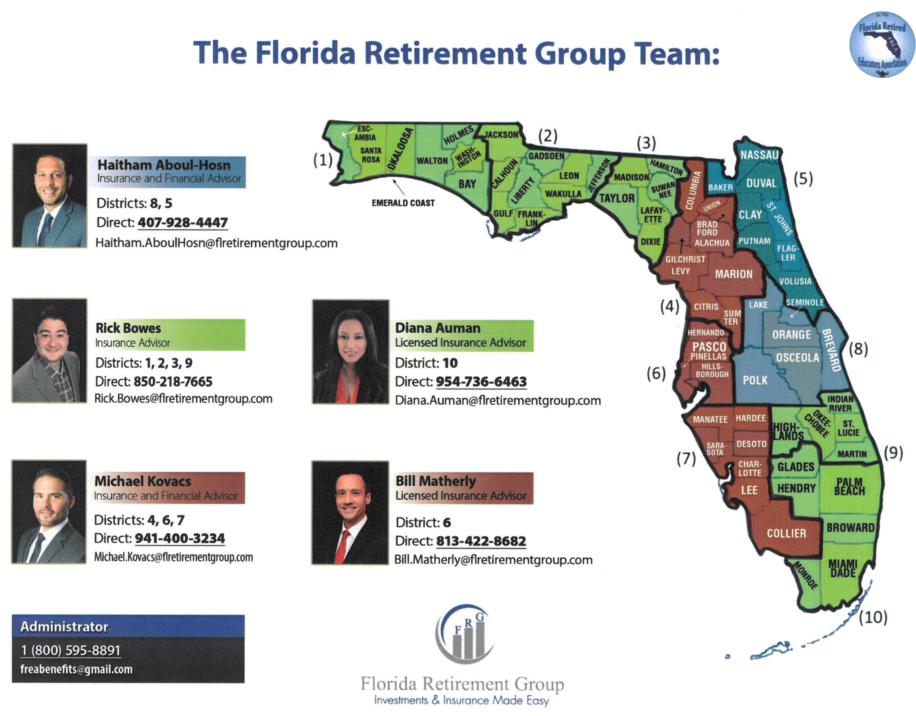 FRG Personnel Regions 2019 Sheet 2019 Florida Retirement Group Team