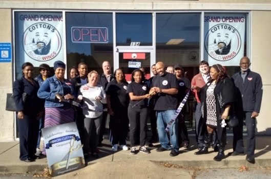 Cotton's Bag-O-Wings Ribbon Cutting Cotton's Bag-O-Wings Ribbon Cutting