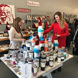 Store with two people shopping