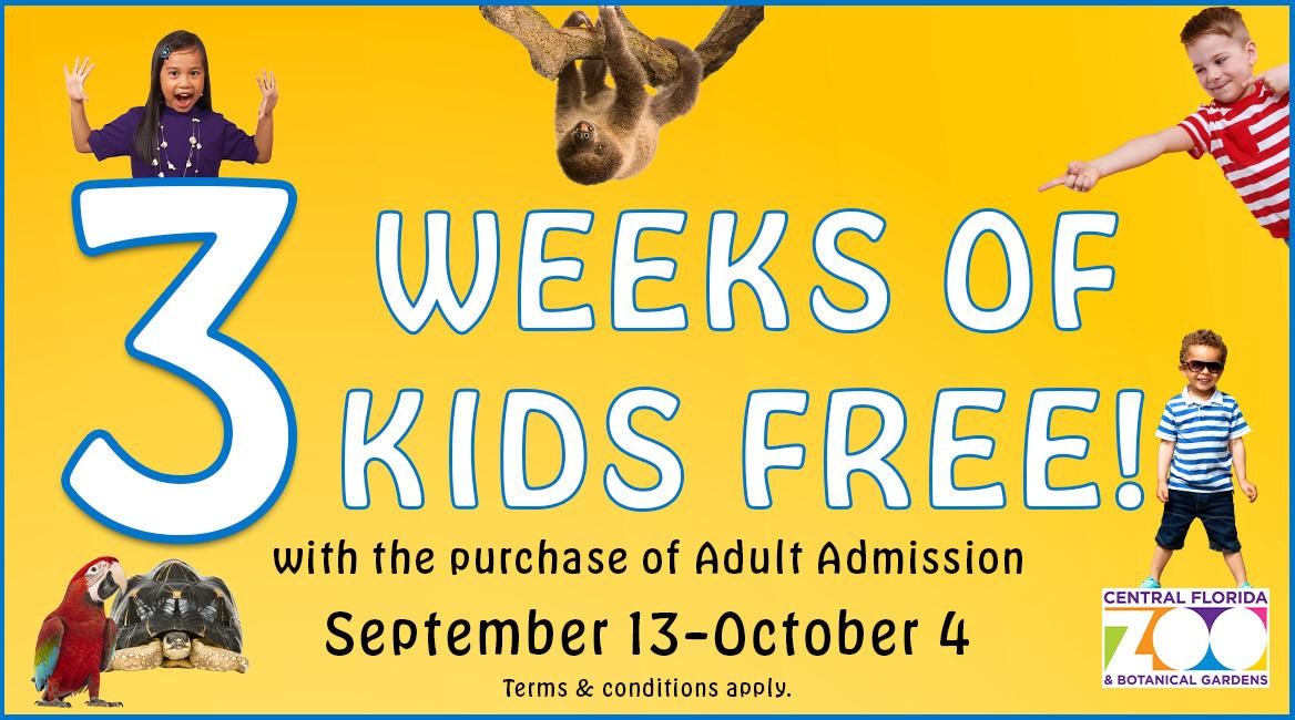 Central Fl Zoo Botanical Gardens Offers Free Admission For Kids Greater Sanford Regional Chamber Of Commerce